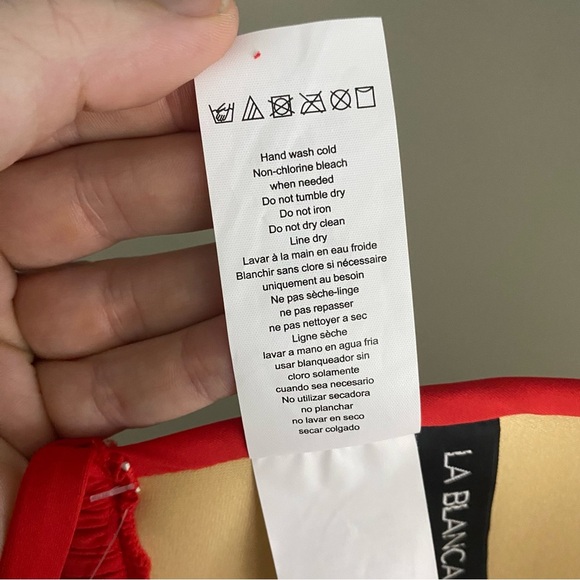 NEW La Blanca Island Goddess Halter Triangle Bikini Top 16 Cherry Red NWT - Picture 8 of 10